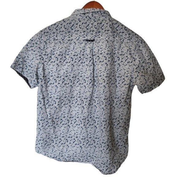Sunrise Kingdom Mens Short Sleeve Button Down White‎ Floral M Medium Cotton - Picture 8 of 10